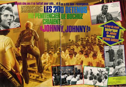 JOHNNY HALLYDAY : 1 blouson en jean bleu...