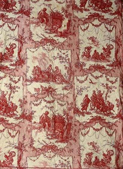 Les Quatre éléments, toile de Jouy, manufacture...
