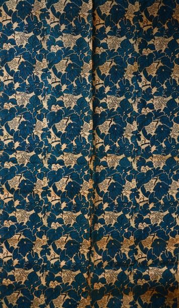 Métrage de toile de jute imprimée, vers 1930,...
