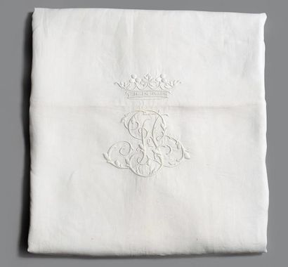 Drap brodé en fil, fin XIXe-début XXe siècle,...
