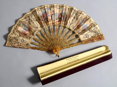 Eventail, vers 1880-1900, monture en corne...