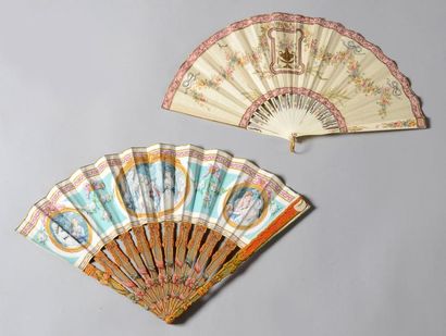 Deux éventails de style Louis XVI, vers 1880-1900,...