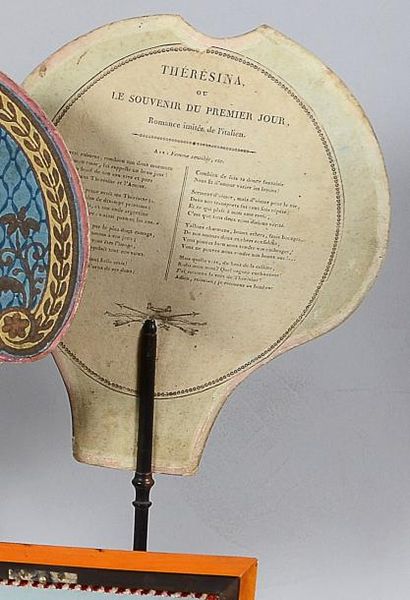 Ecran à main, fin du XVIIIe siècle, feuille...