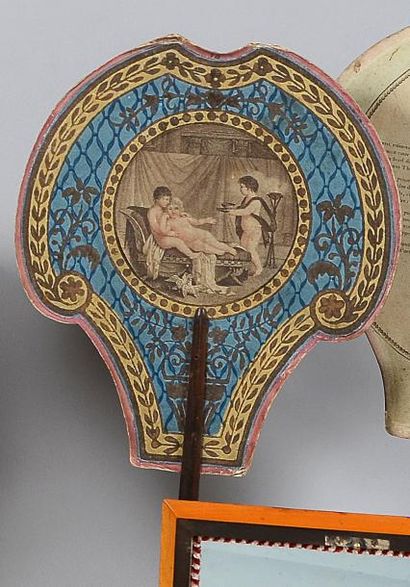 Ecran à main, début du XIXe siècle, feuille...