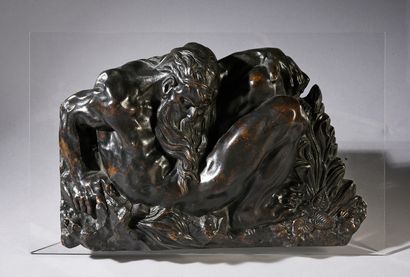Paire de bronzes à patine brune tirés de...