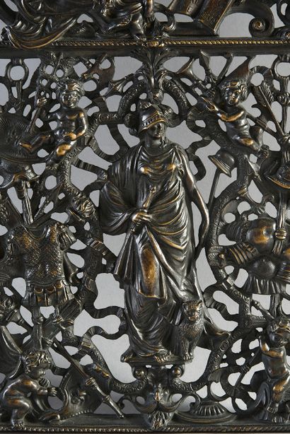Deux vantaux de porte en bronze, répliques...