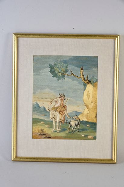 Suite de cinq tableaux à fils collés, Italie...
