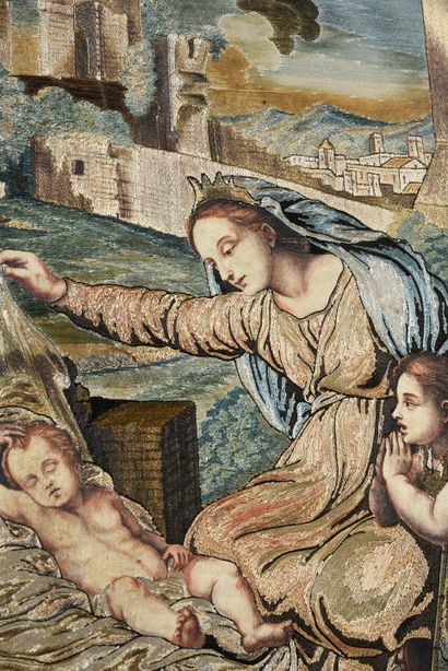 La fin du déluge, tableau à fils collés,...