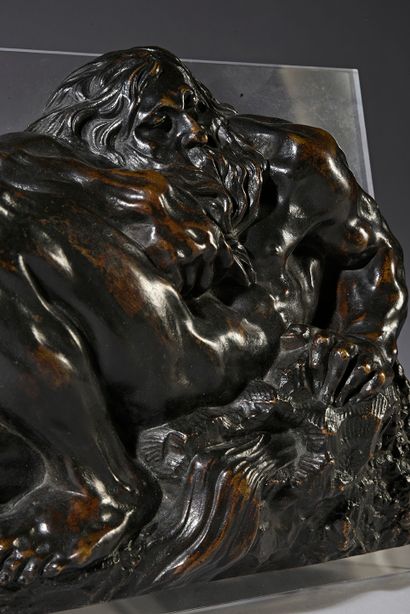 Paire de bronzes à patine brune tirés de...