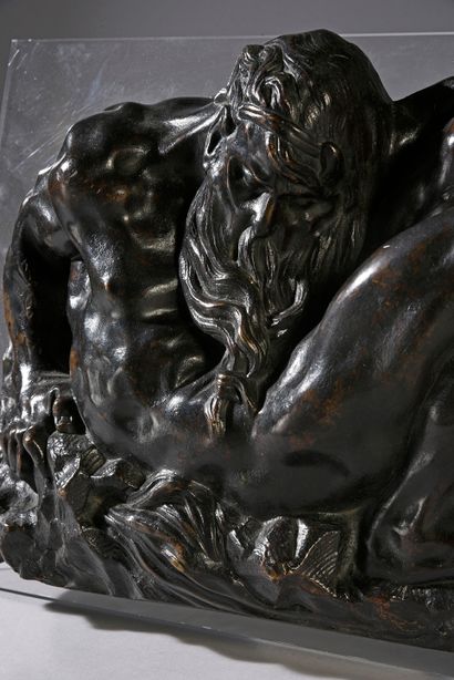 Paire de bronzes à patine brune tirés de...