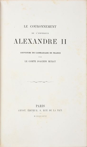 BIBLIOTHÈQUE DU DUC D'ALENÇON MURAT Joachim...