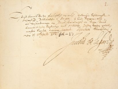 [GUERRE DE TRENTE ANS (1618-1648)].
Belle...