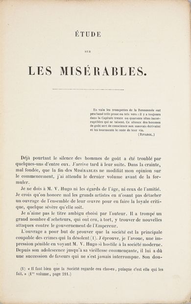 COURTAT Félix-Titus
Étude sur les Misérables...