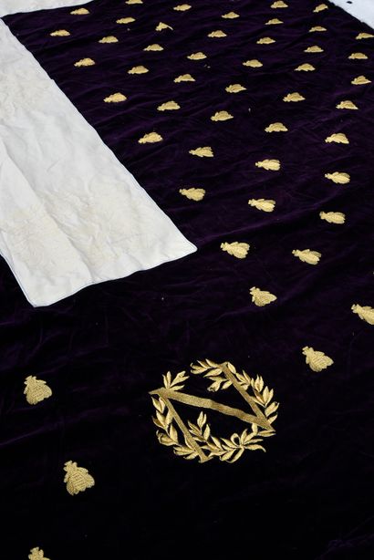 Important poêle ou drap de deuil au chiffre...