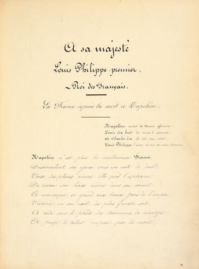 [BIBLIOTHÈQUE DU ROI LOUIS-PHILIPPE].
Texte...