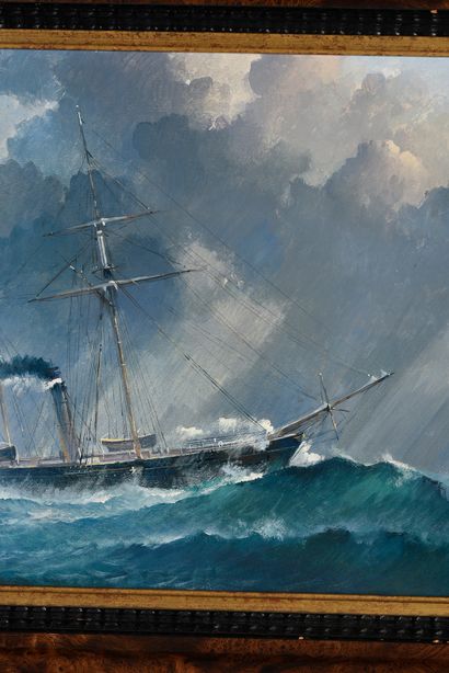 PERON Guy (1931-1998)
Yacht de la reine Hortense.
Huile...