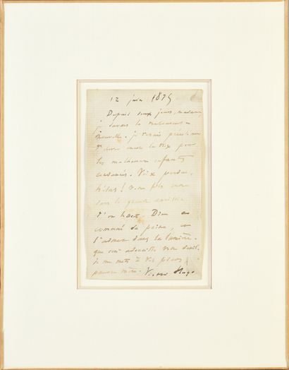 HUGO Victor (1802-1885)
L.A.S. : «Victor...