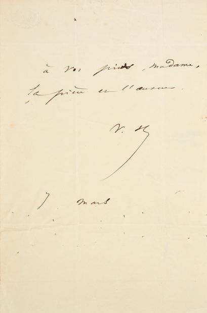 HUGO Victor (1802-1885)
Lettre pliée avec...
