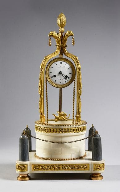 PENDULE À SONNERIE Modèle dit «au puits»,...