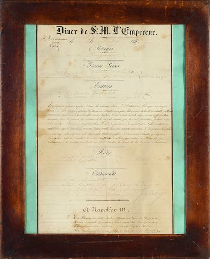 MENU. DU dîner donné le 14 juillet 1861,...
