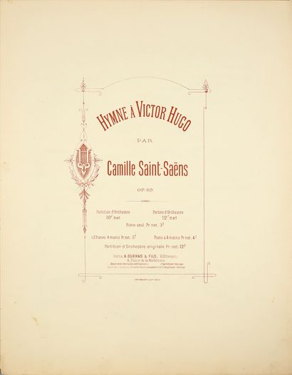 SAINT-SAËNS Camille
Hymne à Victor Hugo,...