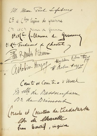 LIVRE D'OR DU MANOIR D'ANJOU.
RÉSIDENCE D'EXIL...