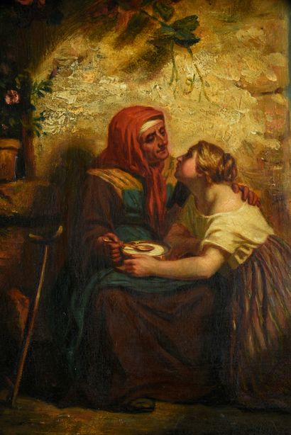 MERLE Georges-Hugues (1823-1881)
La Confidence.
Huile...