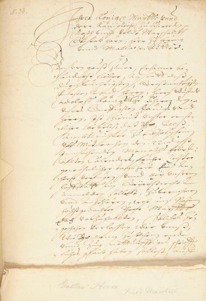[GUERRE DE TRENTE ANS (1618-1648)].
Belle...