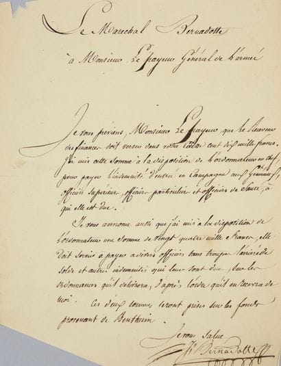 BERNADOTTE Jean-Baptiste, Maréchal (1763-1844),...