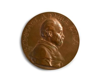 ZOLA Émile (1840-1902).
Médaille en bronze,...
