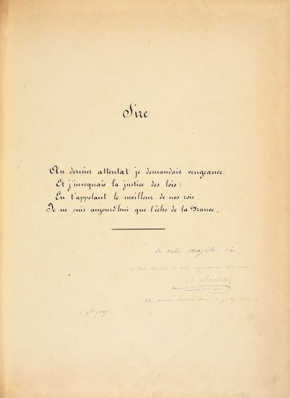 [BIBLIOTHÈQUE DU ROI LOUIS-PHILIPPE].
Texte...