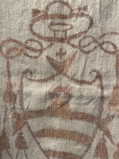 Burlap bag with episcopal coat of arms, Italy,...