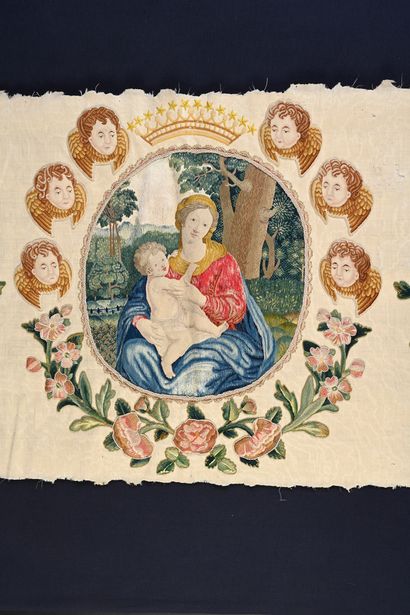 Marian antependium applied embroidery of...