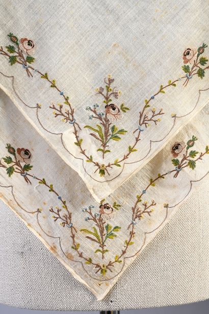 Double shawl with embroidered tip, late eighteenth...