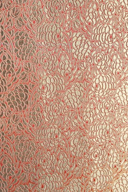 Brocade yardage, circa 1930, fashioned with...