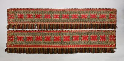 Elements of a tapestry bed linen, mainly...