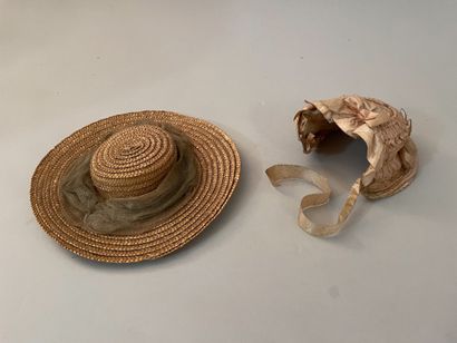 Two doll hats, 19th and early 20th century,...