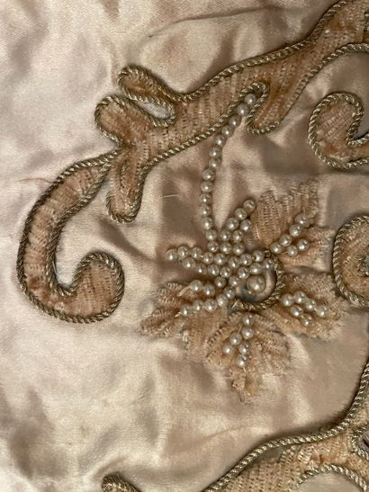 Parts of an embroidered ball gown, circa...