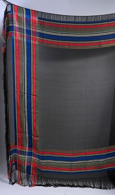 Grenadine shawl, Second Empire period, shaped...