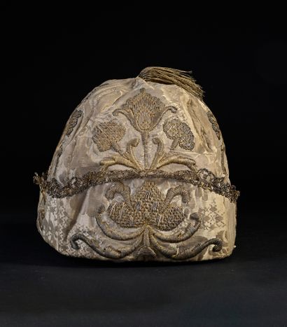 Embroidered cap for men, first early eighteenth...
