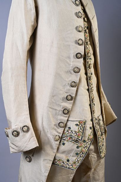 French suit complete, circa 1770, suit, vest...