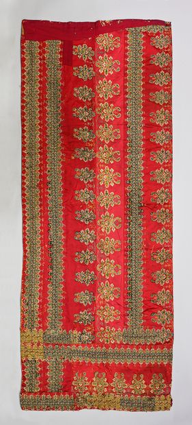 Elements of a tapestry bed linen, mainly...