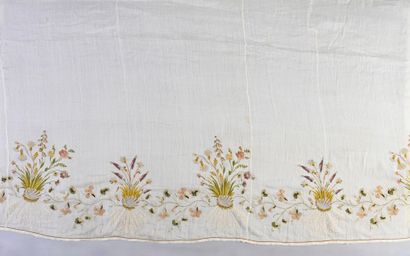 Disassembled embroidered skirt, circa 1790,...