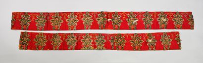 Elements of a tapestry bed linen, mainly...