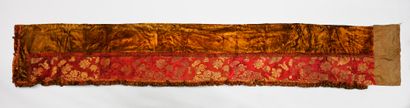 Elements of a tapestry bed linen, mainly...