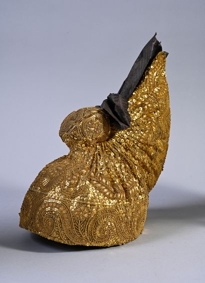 Two opulent embroidered headdresses, Silesia,...