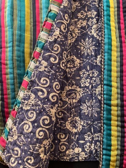 Caftan, Turkey, silk satin striped in a lively...