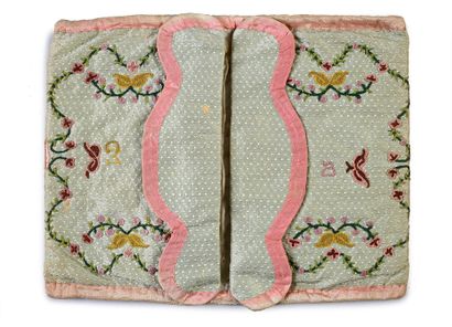 Embroidered pouch, second half of the eighteenth...