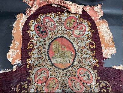 Part of the tapestry trimmings of a hunting...
