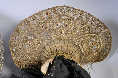 Set of three traditional headdresses, Germany...
